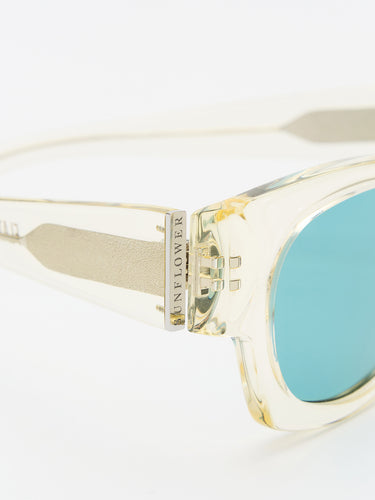 Flatlist - Flatlist x Sunflower Shade 01 Sunglasses in Crystal Yellow and Solid Teal Lens