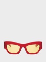 Flatlist - Flatlist x Sunflower Shade 03 Sunglasses in Milky Red and Solid Yellow Lens