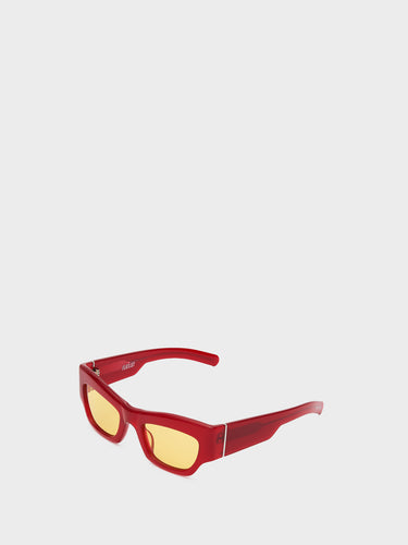 Flatlist - Flatlist x Sunflower Shade 03 Sunglasses in Milky Red and Solid Yellow Lens