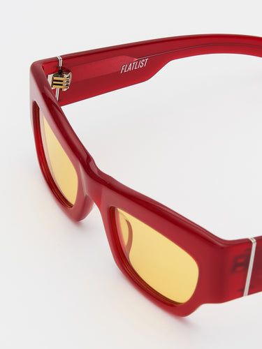 Flatlist - Flatlist x Sunflower Shade 03 Sunglasses in Milky Red and Solid Yellow Lens