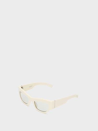 Flatlist - Flatlist x Sunflower Shade 03 Sunglasses in Solid Cream White and Transparent Grey Lens