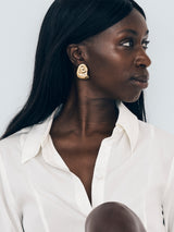 Trine Tuxen - Shield Earring with Gold Plating
