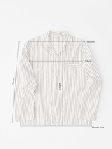 Tekla - Poplin Pyjamas Shirt in Shadow Stripes