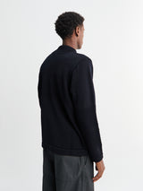 S.N.S. Herning - Fisherman III Full Zip Sweater in Navy Blue