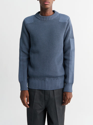 S.N.S. Herning - Robust Crew Neck Sweater in Slate Blue