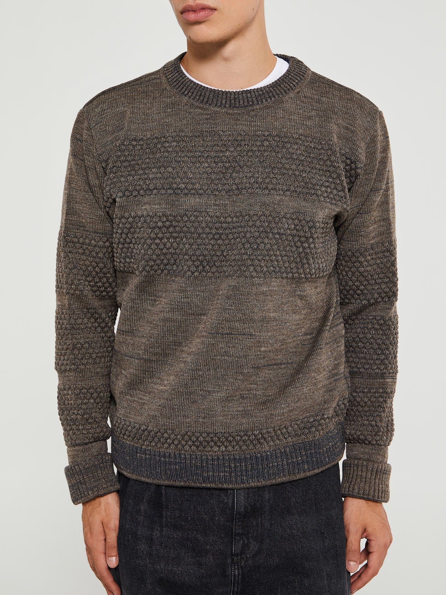 S.N.S. Herning - Fisherman II Crewneck Sweater in Terra Brown