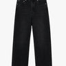 Studio Nicholson - Denjo Snw - 1639 Denim - Wide Leg Forward Seam Pant in Washed Black