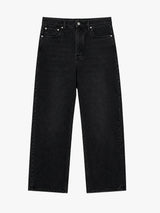 Studio Nicholson - Denjo Snw - 1639 Denim - Wide Leg Forward Seam Pant in Washed Black