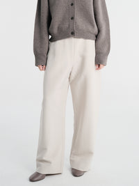 Studio Nicholson - Chatto Snw - 1735 Pants - Belted Round Leg Pant in Putty
