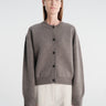 Studio Nicholson - Arvine Snw - 1901 Row Knitwear - Crew Neck Cardigan in Mouse