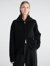 Studio Nicholson - Sandos Sn - 1497 Row Knitwear - Rib Zip Though Jumper in Black