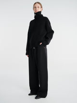 Studio Nicholson - Sandos Sn - 1497 Row Knitwear - Rib Zip Though Jumper in Black