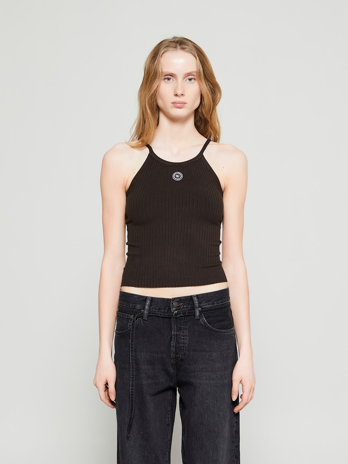 Sporty & Rich - SRHWC Ribbed Tank Top in Chocolate
