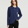 Sporty & Rich - Riding Club Longsleeve Pique Polo in Dark Navy