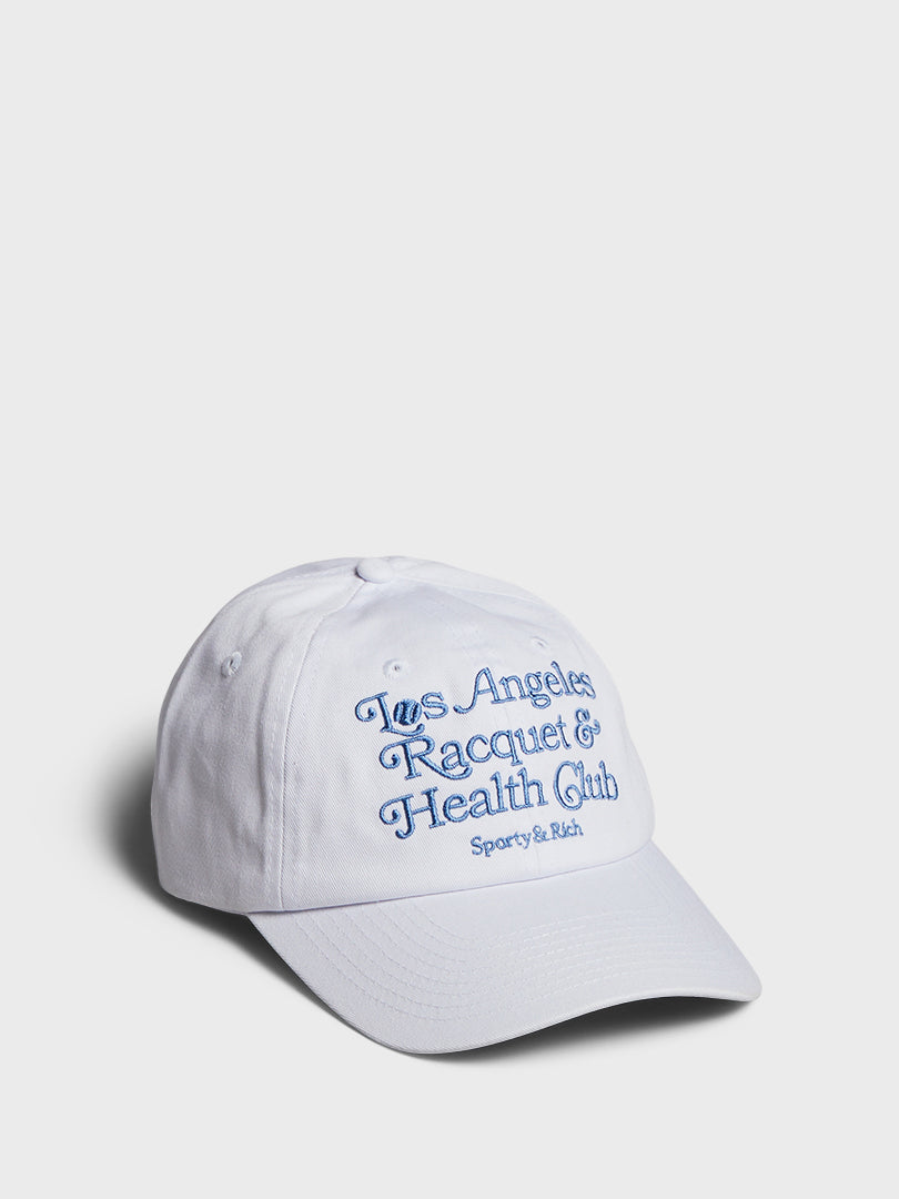 LA Racquet Club Hat in White and Steel Blue