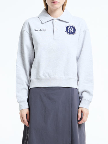 Sporty & Rich - The World Series Polo Sweatshirt in Heather Gray