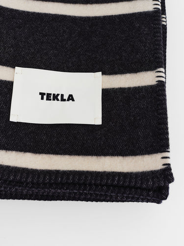 Tekla - Lambswool Blanket in Starling Stripes