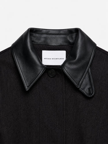 Studio Nicholson - Lurie Snw - 1902 Jackets - Belted Cropped Jacket in Brown Marl