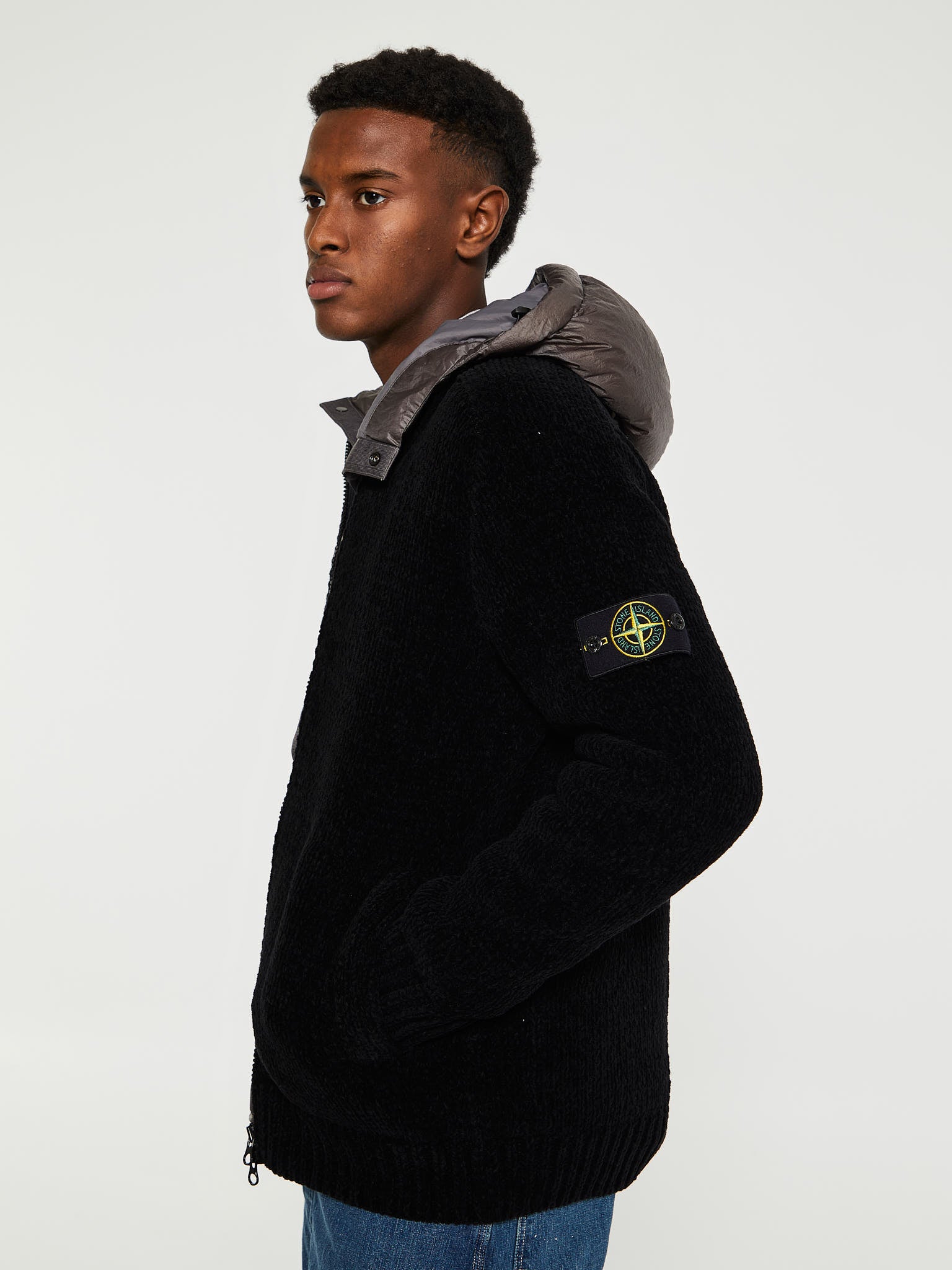 Stone Island - 559A9 Maglia C/INT Staccabile Piuma RDS Knit in Black