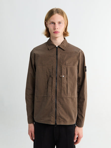 Stone Island - 1200005-V007C Zip-up Overshirt in Umber – Stoy