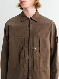 Stone Island - 1200005-V007C Zip-up Overshirt in Umber