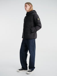 Stone Island - 4100037 Hooded Down Jacket in Black