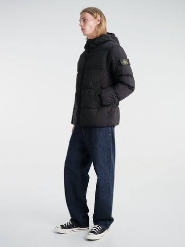 Stone Island - 4100037 Hooded Down Jacket in Black