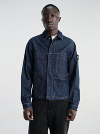 Stone Island - 410006 Biker Jacket in Blue Rinse