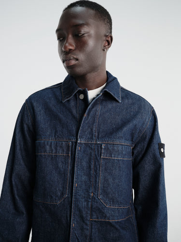 Stone Island - 410006 Biker Jacket in Blue Rinse
