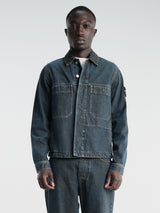 Stone Island - 410006 Biker Jacket in Blue Black