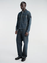 Stone Island - 410006 Biker Jacket in Blue Black