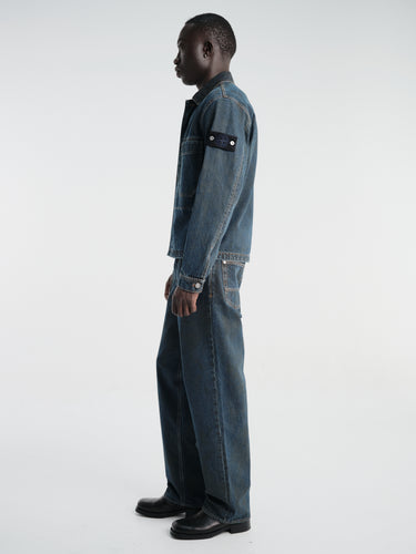 Stone Island - 410006 Biker Jacket in Blue Black