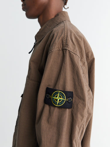 Stone Island - 1200005-V007C Zip-up Overshirt in Umber