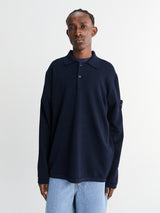 Stone Island - 5100024 Polo Sweatshirt in Navy Blue