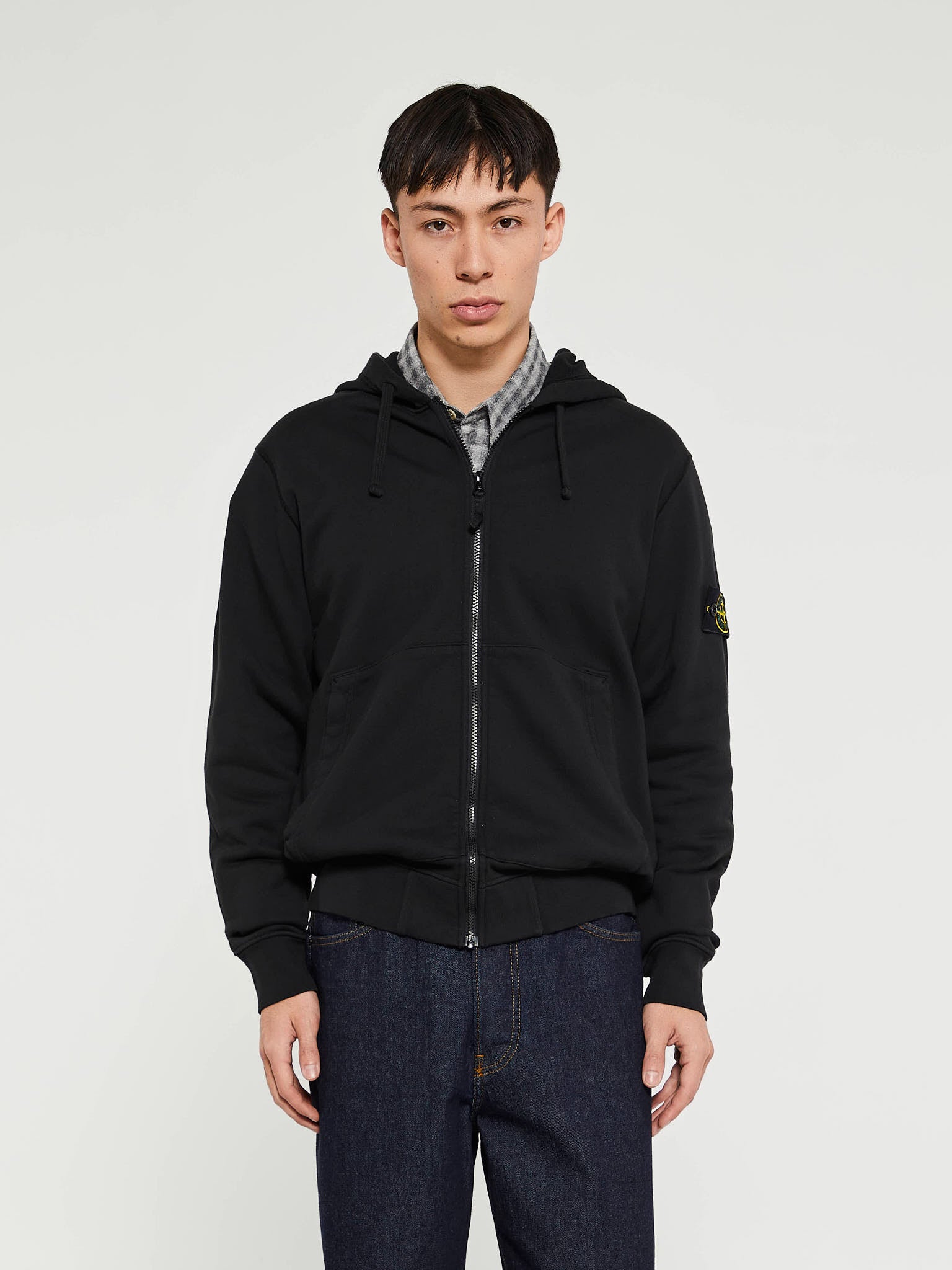 Stone Island - 6100042 Organic Cotton Fleece Hoodie in Black