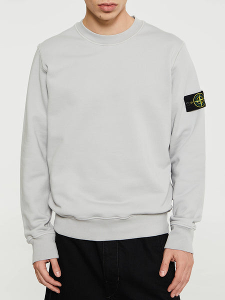 スウェット・トレーナー STONE  PEARL GREY COTTON SWEATSHIRT Stone Island Organic Cotton Garment Dyed Sweatshirt Pearl