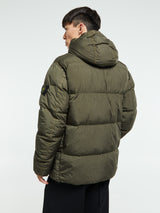Stone Island - 4100011 Crinkle Reps NY Hooded Down Jacket in Military Green