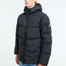 Stone Island - 4100011 Crinkle Reps NY Hooded Down Jacket in Black