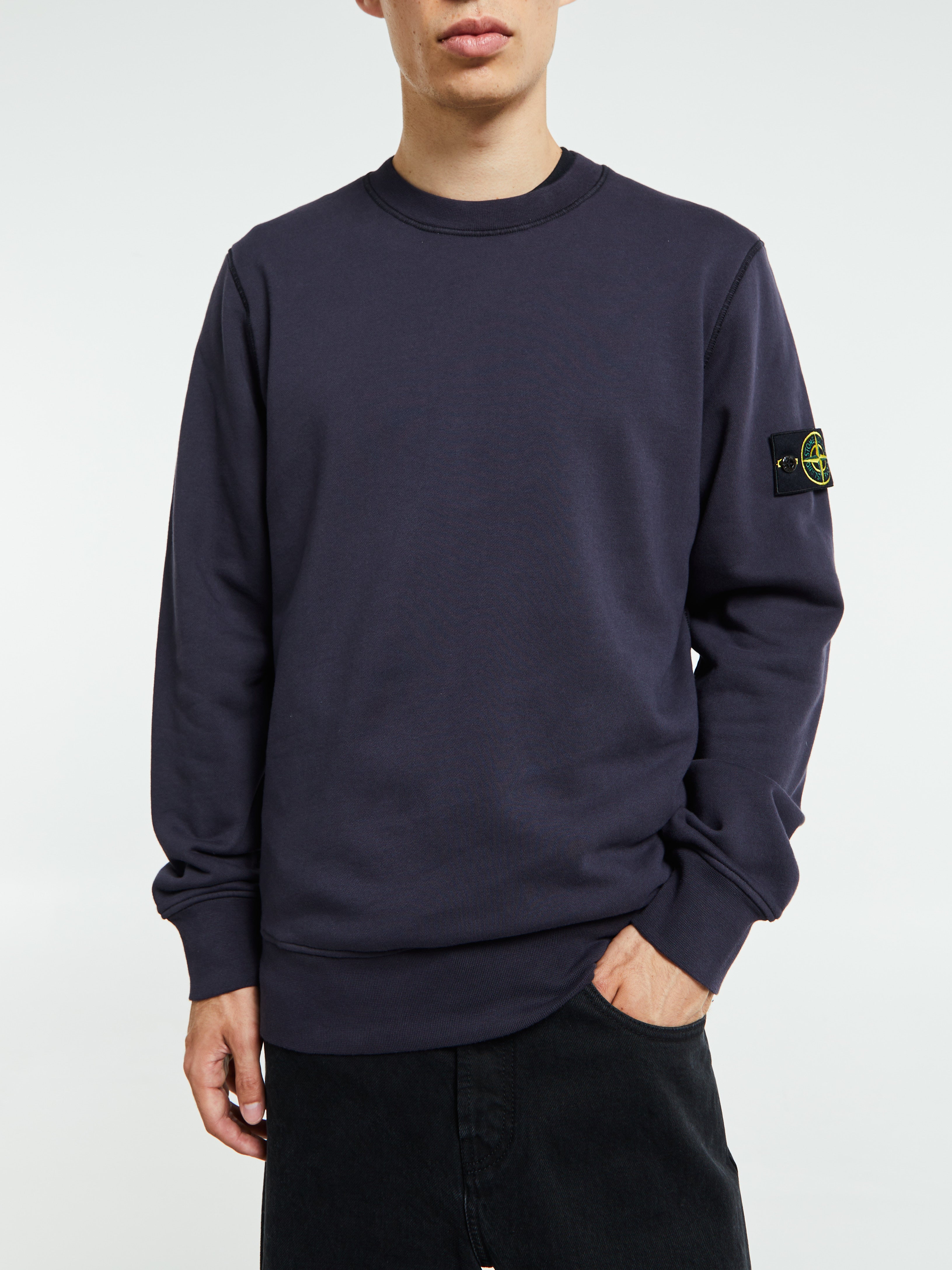 Stone Island - 6100060 Organic Cotton Fleece Sweatshirt in Ink