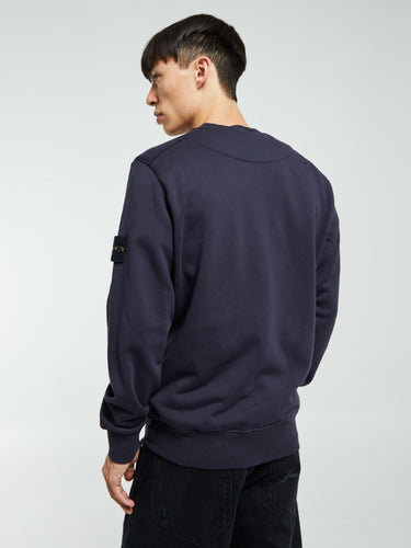Stone Island - 6100060 Organic Cotton Fleece Sweatshirt in Ink
