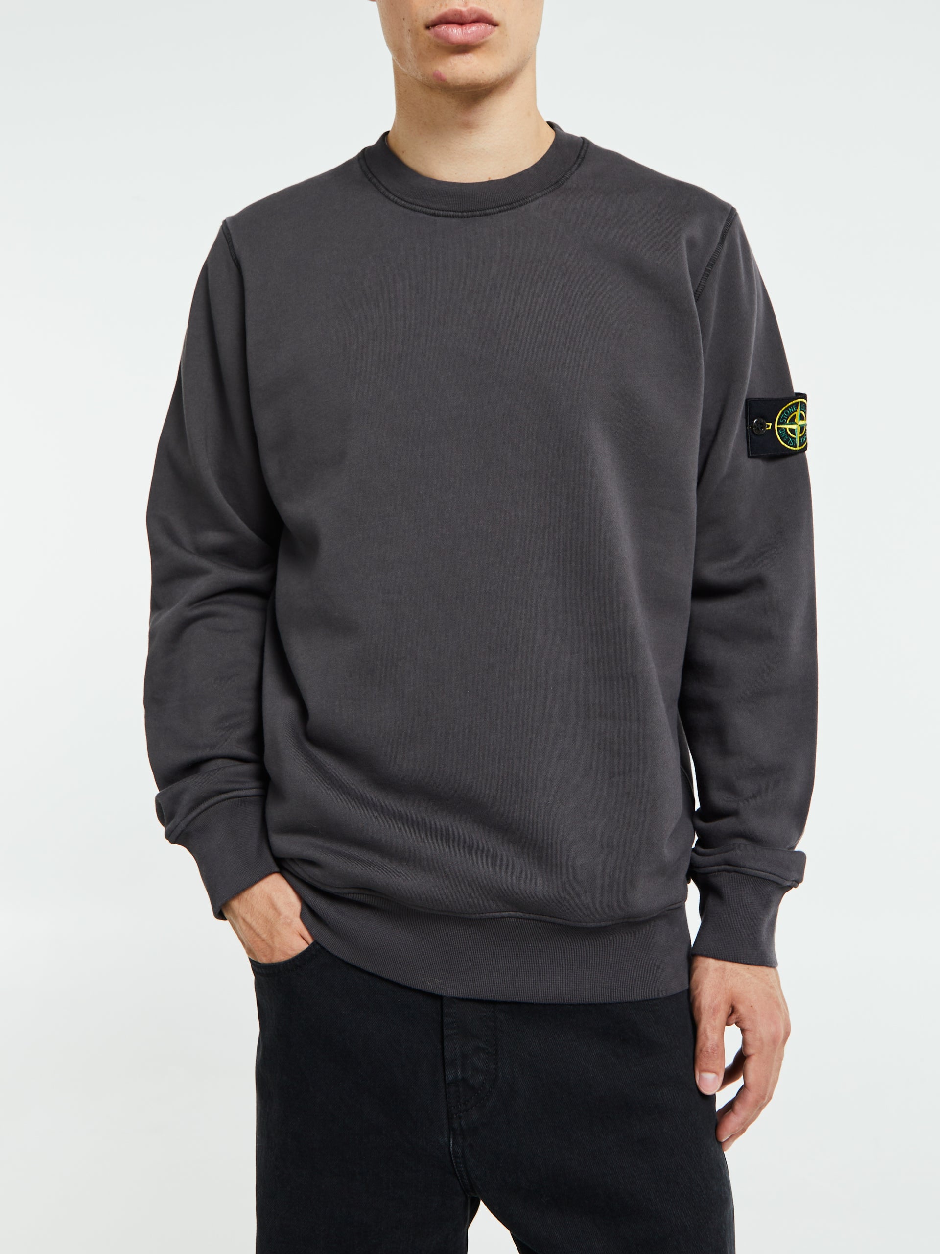 Stone Island 6100060 Organic Cotton Fleece in Lead Grey – Stoy