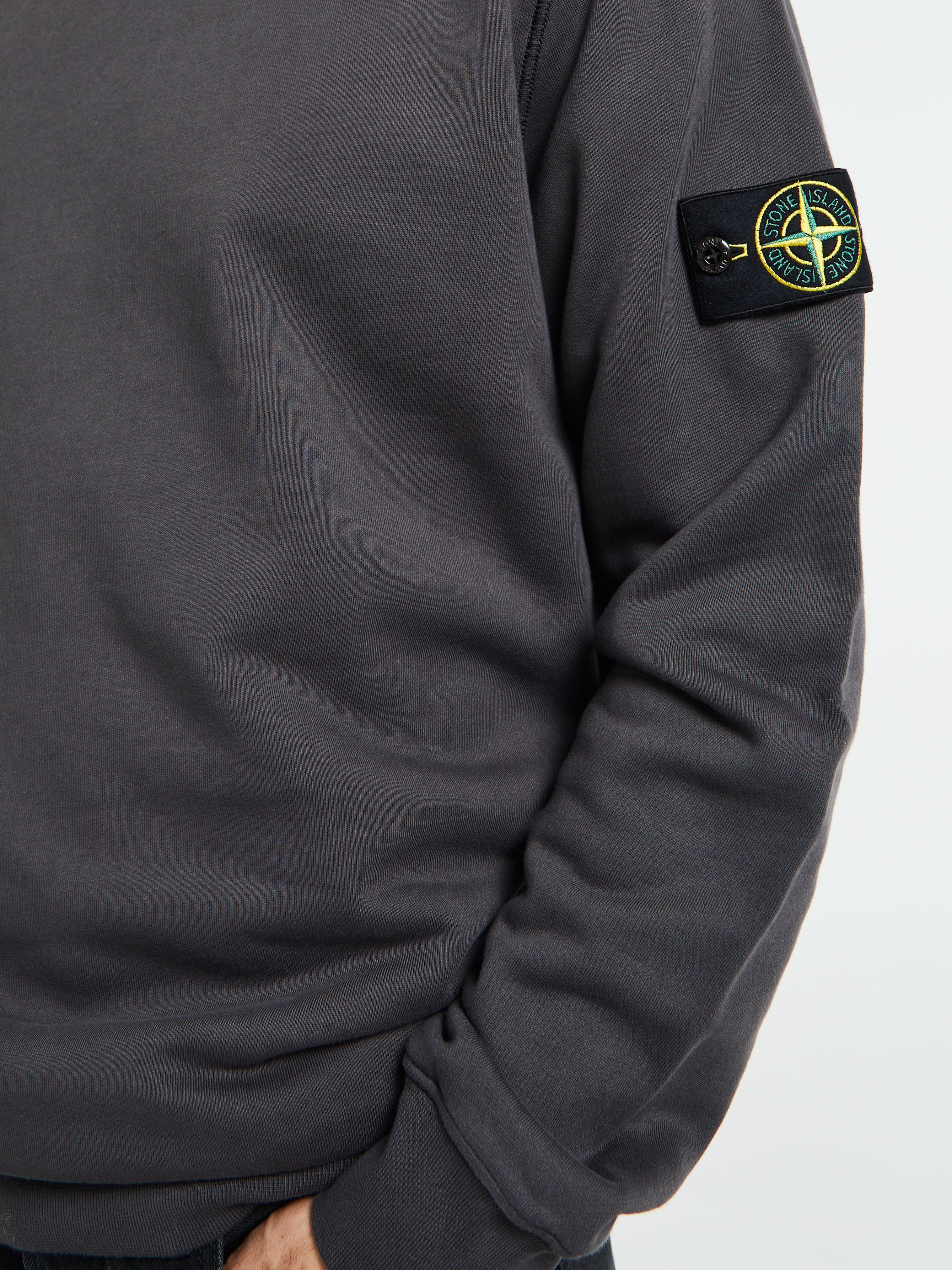 Stone Island - 6100060 Organic Cotton Fleece in Lead Grey