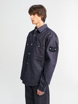 Stone Island - 1100008 Indigo Raw Denim Overshirt in Blue Raw