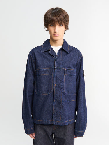 Stone Island - Q100027 Indigo Denim Rinsed Jacket in Blue Rinse