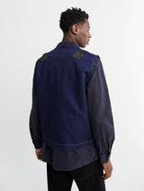 Stone Island - G100016 Indigo Polypropylene Denim Vest in Blue Rinse