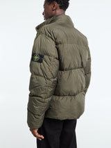 Stone Island - 4100010 Crinkle reps NY Bomber Jacket in Military Green