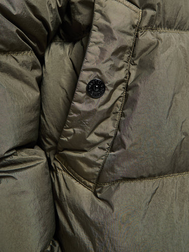 Stone Island - 4100010 Crinkle reps NY Bomber Jacket in Military Green