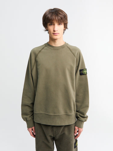 6100022 Organic Cotton Fleece Sweatshirt in Military Green