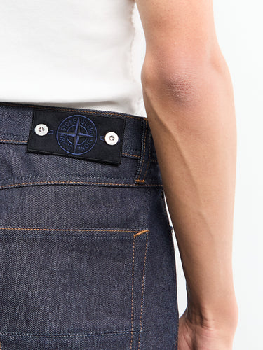 Stone Island - J100005 Indigo Denim Trousers in Blue Raw