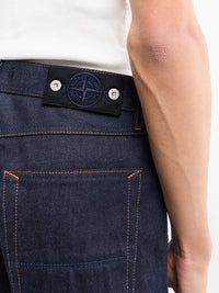 Stone Island - J100008 Selvedge Indigo Denim Trousers in Blue Raw